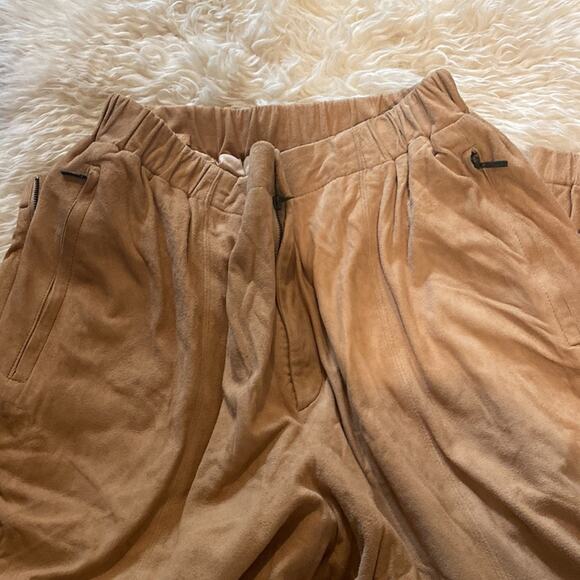 Tannery West Tan Vintage Jogger Style Buttery Leather Pants Sz 32 Elastic Lined - Picture 5 of 12